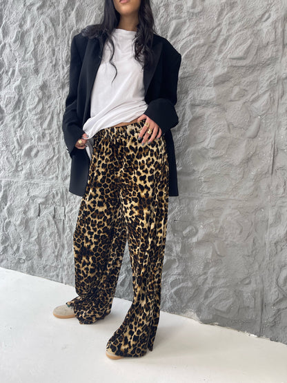 Leopard Luxe Wide-Leg Pants