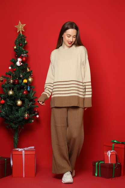 Striped Elegance Knit Set