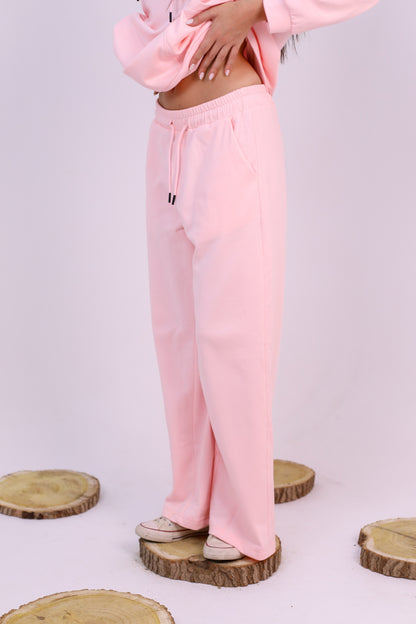 Blush Wide-Leg Lounge Pants