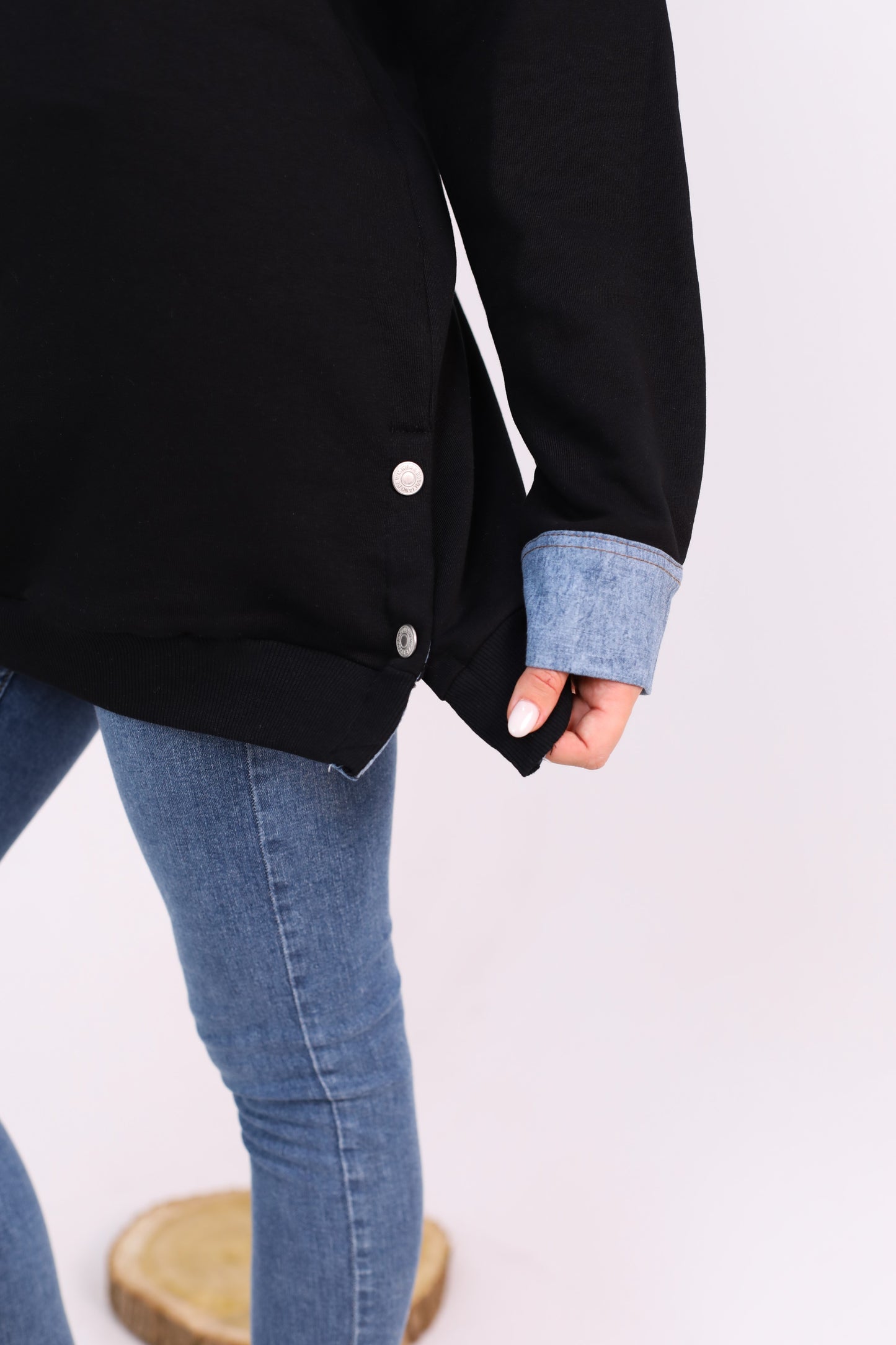 Classic Denim Cuff Sweatshirt