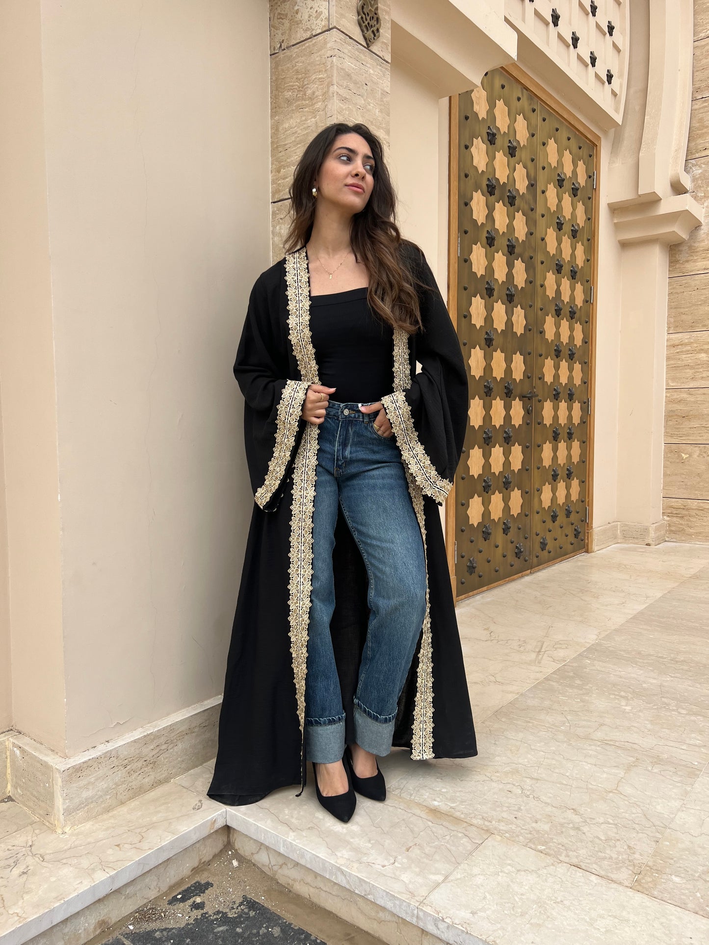 Luxurious Abaya with Handcrafted Embroidery