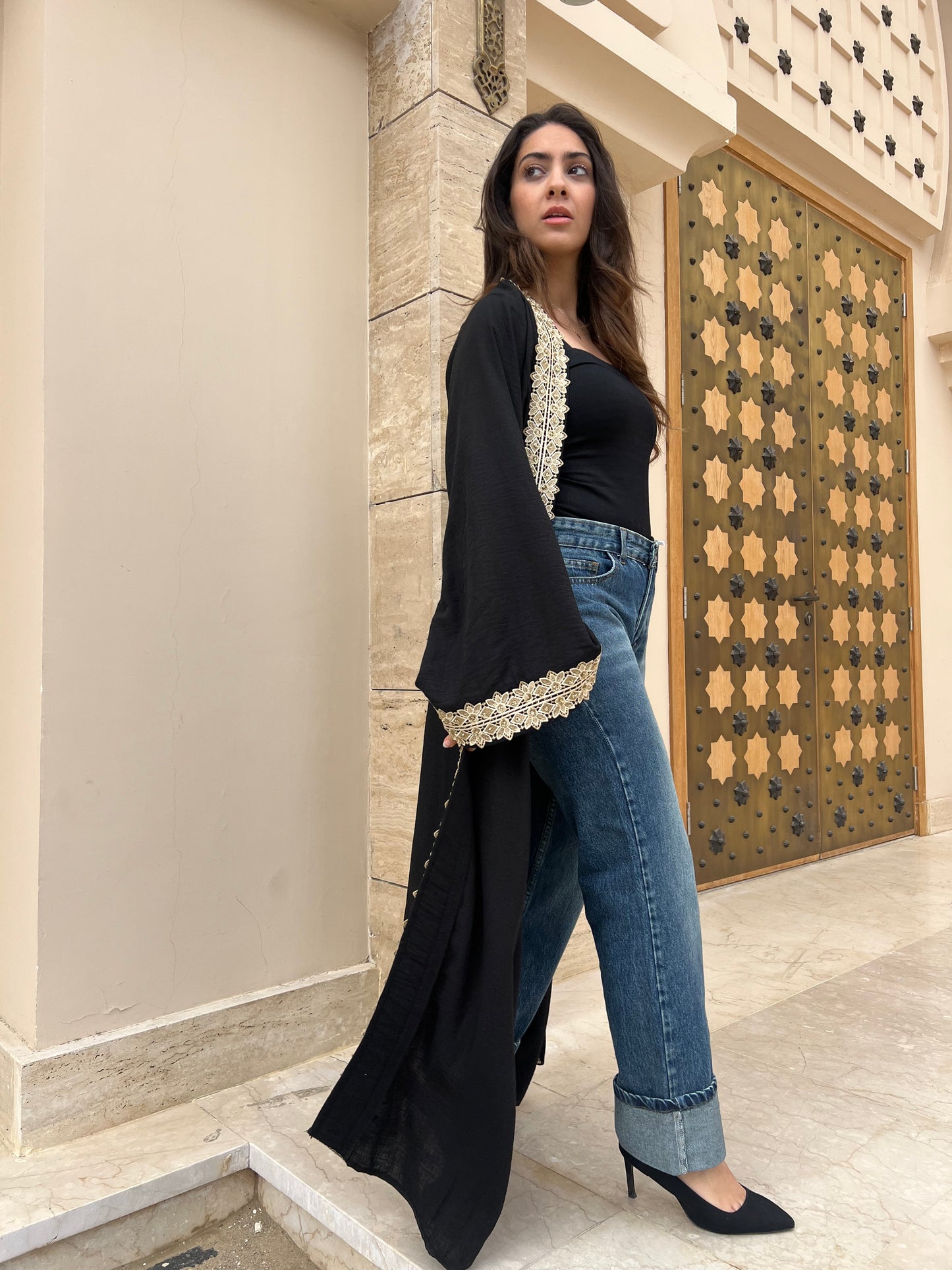 Luxurious Abaya with Handcrafted Embroidery