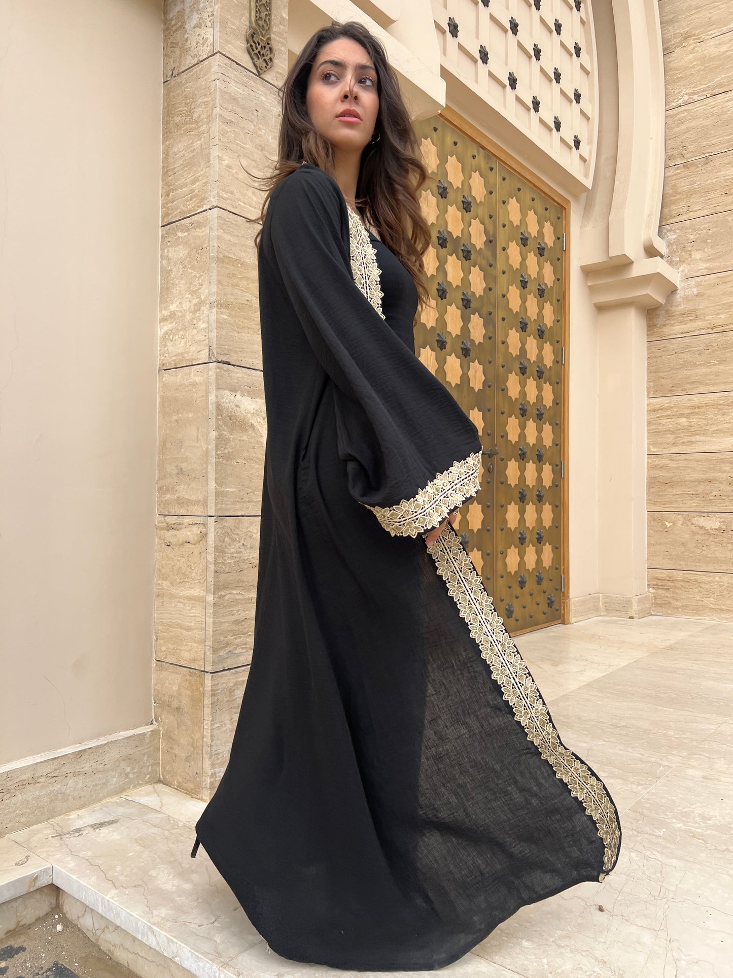 Luxurious Abaya with Handcrafted Embroidery