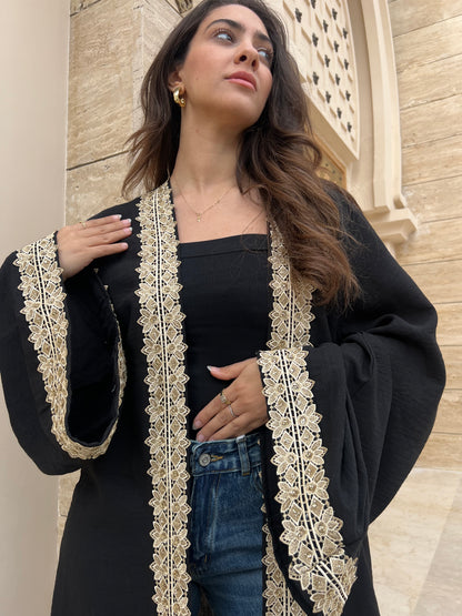 Luxurious Abaya with Handcrafted Embroidery