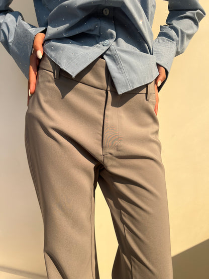 Slate Grace Wide-Leg Trousers