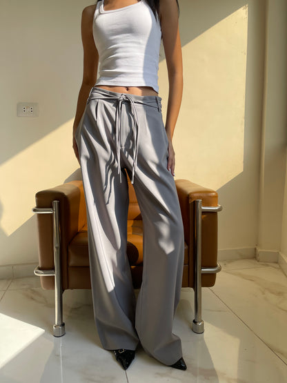 Noir Poise Tie-Waist Trousers