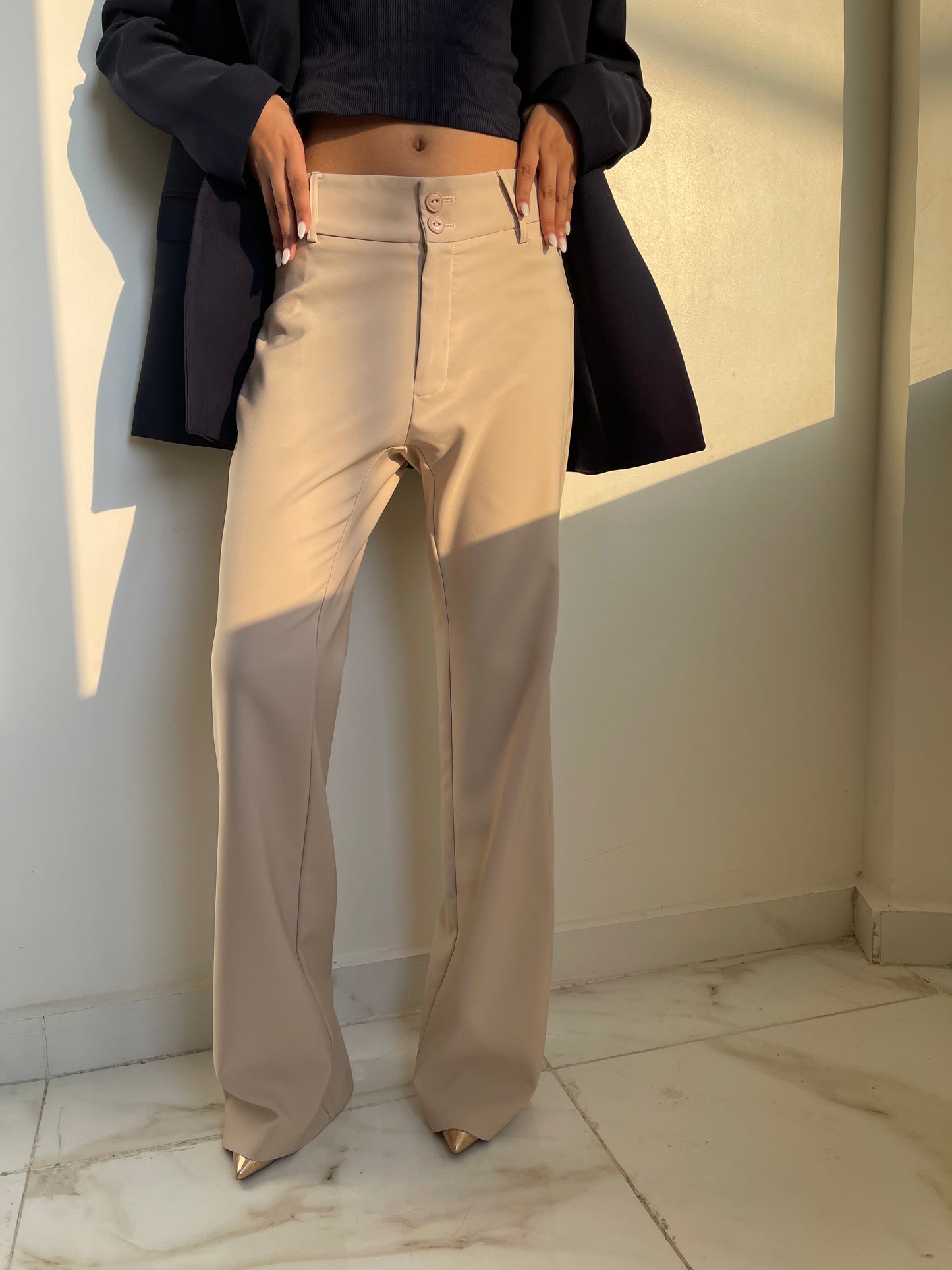 Slate Grace Wide-Leg Trousers