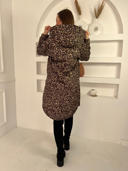 Leopard Puffer Coat