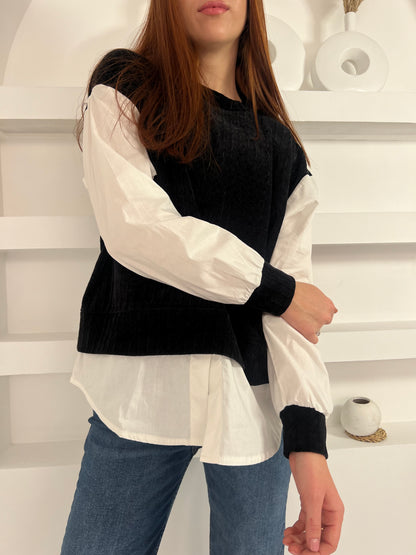 Layered Long-Sleeve Top