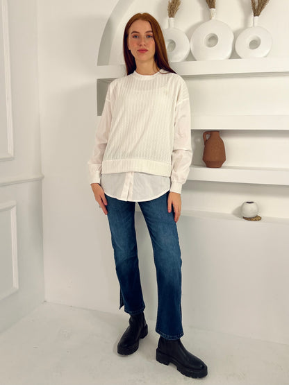 Layered Long-Sleeve Top