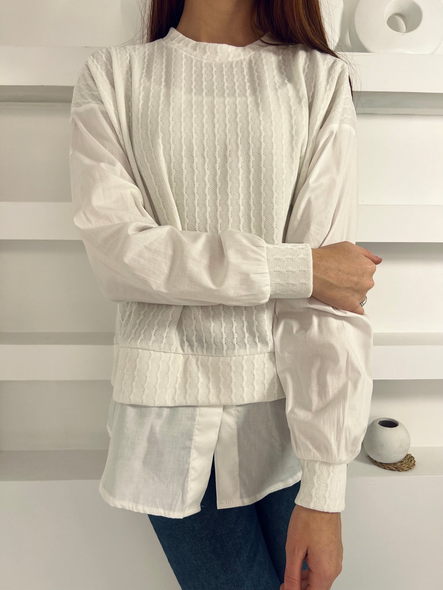 Layered Long-Sleeve Top