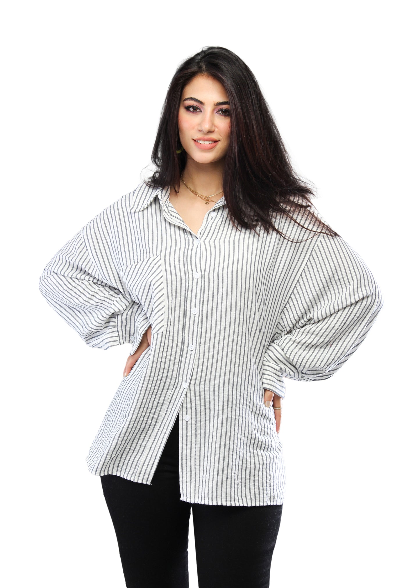 Striped Over Size Shirt